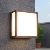 Applique Da Esterno-IsyLuce Applique corten marrone per esterno quadrato quad déco