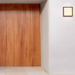 Applique Da Esterno-IsyLuce Applique corten marrone per esterno quadrato quad déco