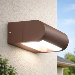 Applique Da Esterno-Fabas Luce Applique corten per esterno ip65 luce led orientabile 12w 3000k fabas wild