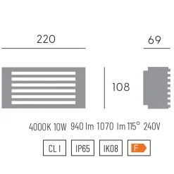Applique Da Esterno-Selezionato da Mazzolaluce Applique corten per esterno moderna led 10w 4000k