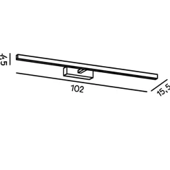 Applique Da Bagno-Perenz Illuminazione Applique cromo da specchio 102cm led cct riga