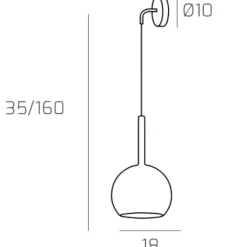 Applique Camera Da Letto-Top Light Applique cromo per comodini da letto sfera vetro ambra