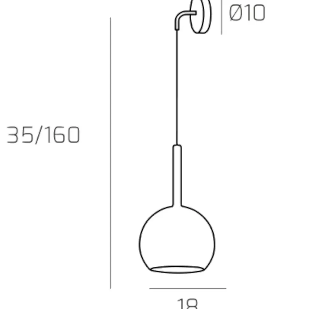 Applique Camera Da Letto-Top Light Applique cromo per comodini da letto sfera vetro ambra