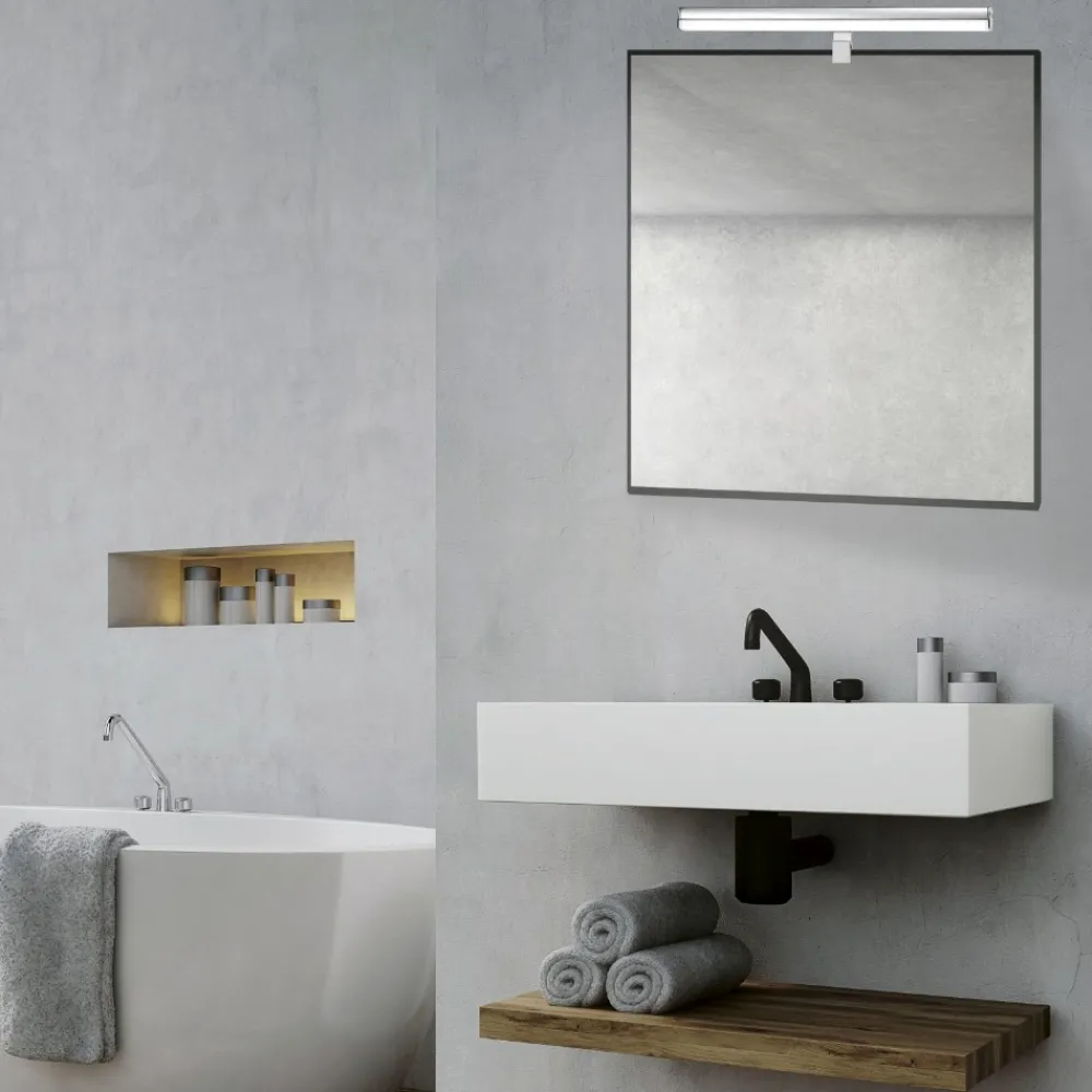 Applique Da Bagno-Selezionato da Mazzolaluce Applique cromo 12w 3000k aggancio con staffa per specchio da bagno