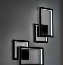 Applique Da Parete-Perenz Illuminazione Applique cross led cct nero 3000k 4000k 6000k 20w moderna perenz