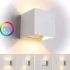 Applique Da Esterno-Life Electronics Applique cubo bianco per esterni smart life wifi ip65 led tricolor rgb