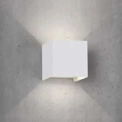 Applique Da Esterno-Life Electronics Applique cubo da esterno bianco ip65 led 12w tricolor