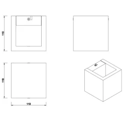 Applique Da Parete-Selezionato da Mazzolaluce Applique cubo da parete in legno led 4w 3000k dimmerabile