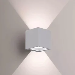 Applique Da Esterno-Gea Luce Applique cubo apo da esterno grigio