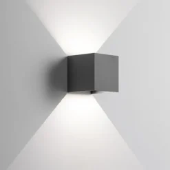 Applique Da Esterno-IsyLuce Applique cubo led 6w 3000k antracite per esterno