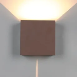 Applique Da Esterno-Selezionato da Mazzolaluce Applique cubo xl corten marrone per esterno 20w 4000k