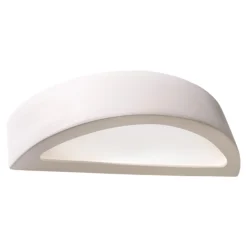 Applique Da Parete-Selezionato da Mazzolaluce Applique curva di gesso bianco pitturabile moderna
