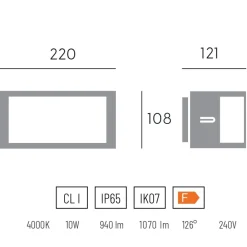 Applique Da Esterno-Selezionato da Mazzolaluce Applique curva per esterno bianca led 4000k ip65