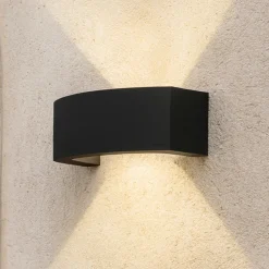 Applique Da Esterno-Selezionato da Mazzolaluce Applique curva per esterno grigio scuro luce indiretta e27 led