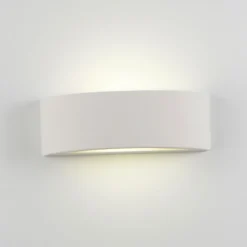 Applique Da Parete-IsyLuce Applique curvo in gesso bianco