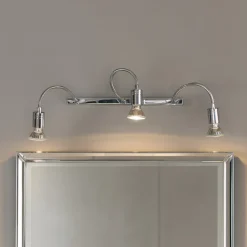Applique Da Bagno-Selezionato da Mazzolaluce Applique da bagni per specchio 3 bracci flessibili metallo cromato