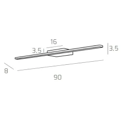 Applique Da Bagno-Top Light Applique da bagno bianco 14w 3000k line toplight