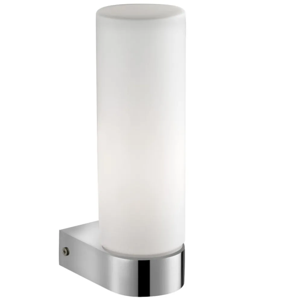 Applique Da Bagno-Selezionato da Mazzolaluce Applique da bagno cilindro cromo vetro bianco moderna ip44