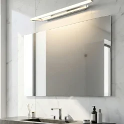 Applique Da Bagno-Linea Light Applique da bagno 43cm circular cromo led 8w 3000k fp