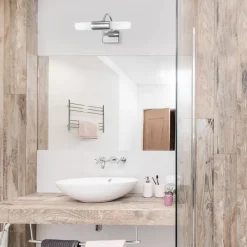 Applique Da Bagno-Selezionato da Mazzolaluce Applique da bagno due luci cromo e vetro bianco ip44