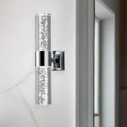 Applique Da Bagno-Selezionato da Mazzolaluce Applique da bagno led 6w 3000k moderna vetro e cromo