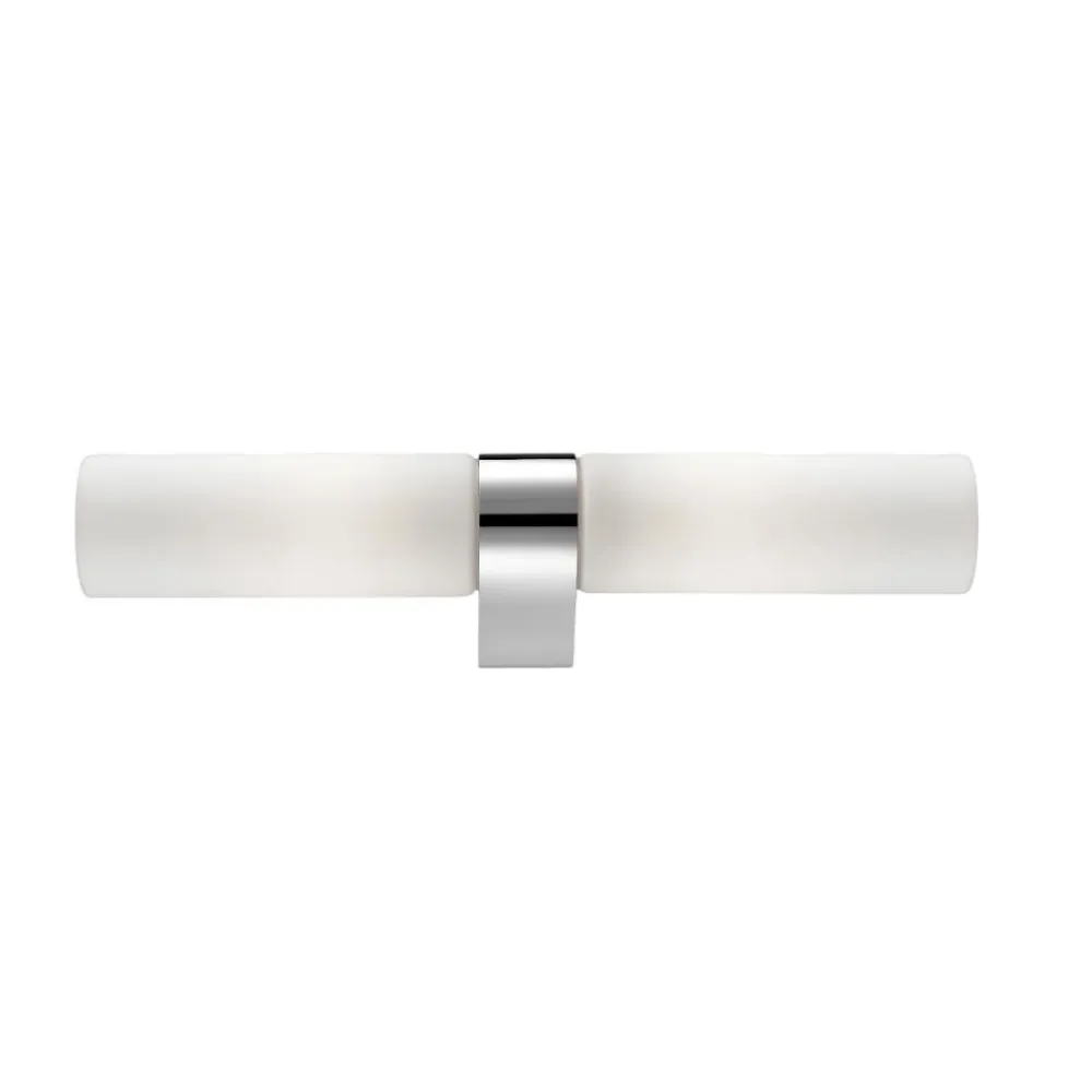 Applique Da Bagno-Selezionato da Mazzolaluce Applique da bagno moderno due luci cromo vetro bianco