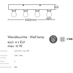 Applique Da Bagno-Selezionato da Mazzolaluce Applique da bagno moderno 4 luci cromo