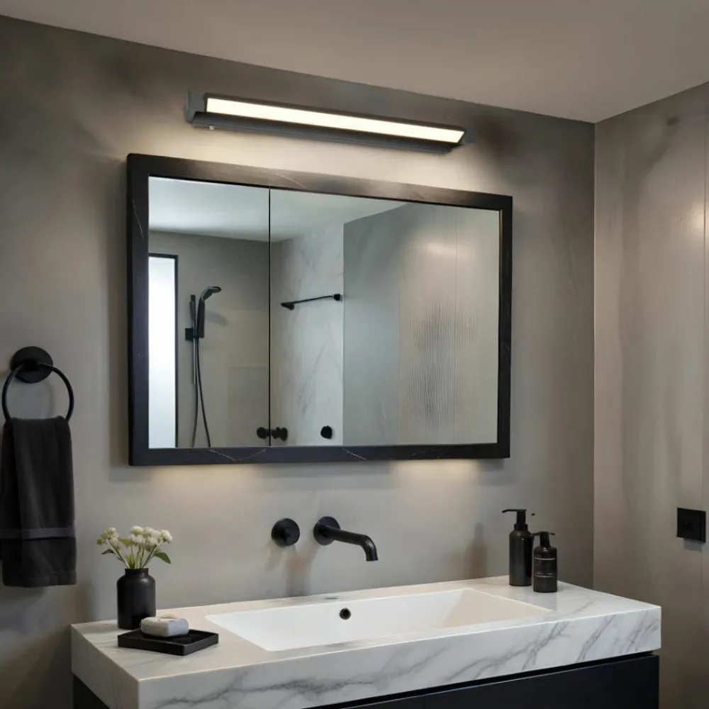 Applique Da Bagno-Selezionato da Mazzolaluce Applique da bagno nera led 15w 3000k 4000k dimmerabile luce orientabile