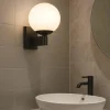 Applique Da Bagno-Selezionato da Mazzolaluce Applique da bagno nera sfera vetro bianco