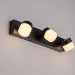 Applique Da Bagno-Selezionato da Mazzolaluce Applique da bagno per specchio 3 luci orientabili nero