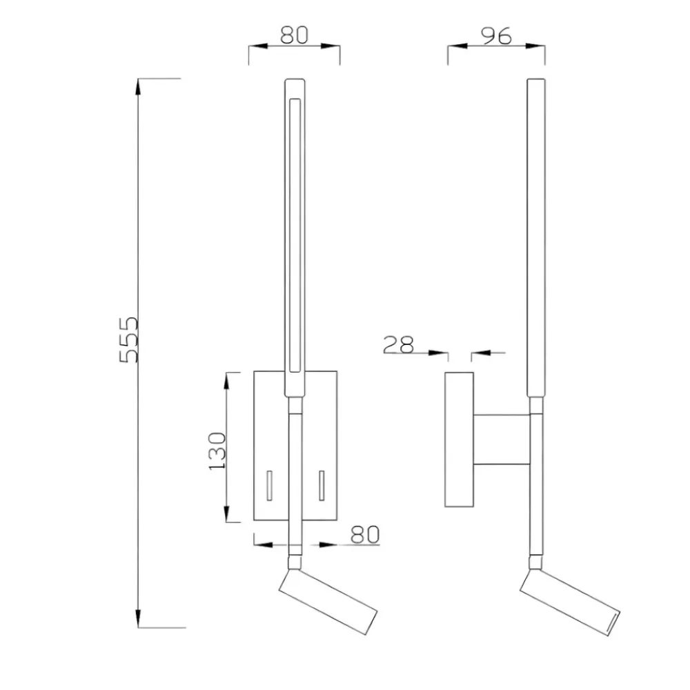 Applique Camera Da Letto-Selezionato da Mazzolaluce Applique da comodino bianco con luce da lettura led 9w 3000k