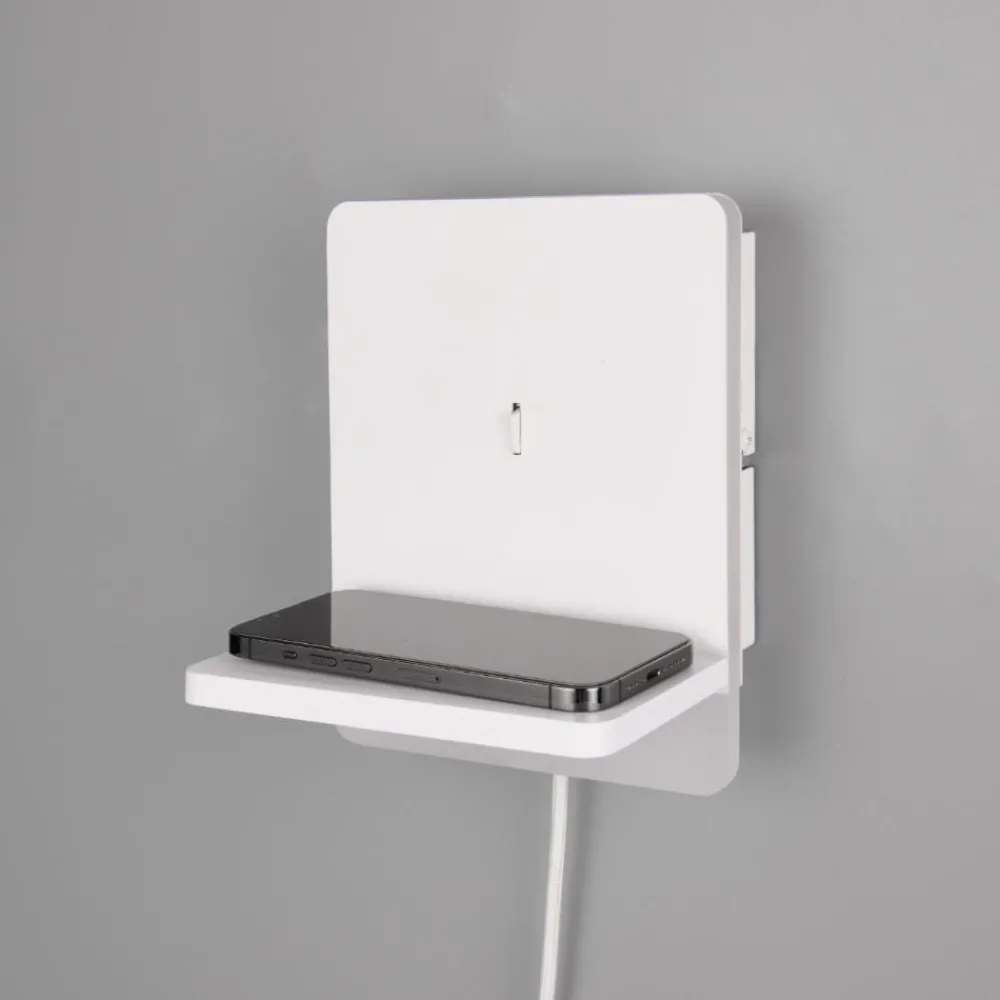 Applique Camera Da Letto-Selezionato da Mazzolaluce Applique da comodino bianco con presa usb base ricarica telefono