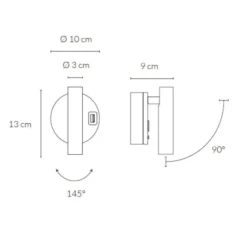 Applique Camera Da Letto-Vivida International Applique da comodino bianco led 2w 3000 4000k vivida betu