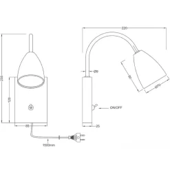 Applique Camera Da Letto-Selezionato da Mazzolaluce Applique da comodino camera da letto nichel opaco luce orientabile