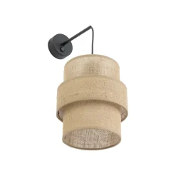 Applique Camera Da Letto-Selezionato da Mazzolaluce Applique da comodino con interruttore paralume in iuta per camera da letto