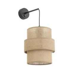 Applique Camera Da Letto-Selezionato da Mazzolaluce Applique da comodino con interruttore paralume in iuta per camera da letto