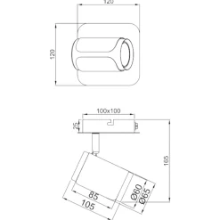Applique Camera Da Letto-Selezionato da Mazzolaluce Applique da comodino con interruttore nero caffe per camera da letto