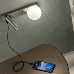 Applique Camera Da Letto-Perenz Illuminazione Applique da comodino fog perenz grigio per camera da letto
