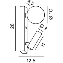 Applique Camera Da Letto-Perenz Illuminazione Applique da comodino fog perenz grigio per camera da letto