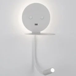 Applique Camera Da Letto-Selezionato da Mazzolaluce Applique da comodino led 3000k orientabile presa usb bianco