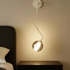 Applique Camera Da Letto-Top Light Applique da comodino luce pendente vetro bronzo v line
