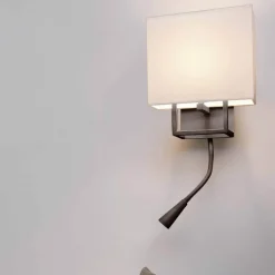 Applique Camera Da Letto-Selezionato da Mazzolaluce Applique da comodino marrone per camera da letto doppia luce con interruttore