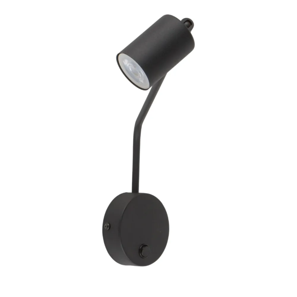 Applique Camera Da Letto-Selezionato da Mazzolaluce Applique da comodino nero braccio orientabile per camera da letto