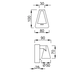 Applique Camera Da Letto-Selezionato da Mazzolaluce Applique da comodino nero led con interruttore per camera da letto
