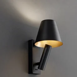 Applique Da Parete-Perenz Illuminazione Applique da comodino nero oro per camera da letto reverse perenz