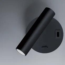 Applique Camera Da Letto-Vivida International Applique da comodino orientabile nera led 2w 3000k 4000k vivida betu