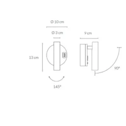 Applique Camera Da Letto-Vivida International Applique da comodino orientabile nera led 2w 3000k 4000k vivida betu