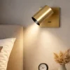 Applique Camera Da Letto-Fabas Luce Applique da comodino orientabile con interruttore ottone ooro
