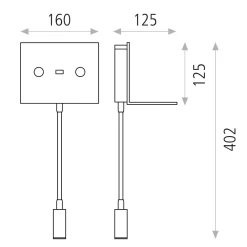 Applique Camera Da Letto-Selezionato da Mazzolaluce Applique da comodino per camera da letto moderna nero con presa usb