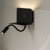 Applique Camera Da Letto-Selezionato da Mazzolaluce Applique da comodino per camera da letto moderna nero presa usb mensola due luci